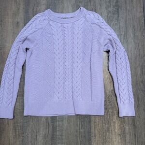 L.L. Bean Lavender Cable Knit Sweater